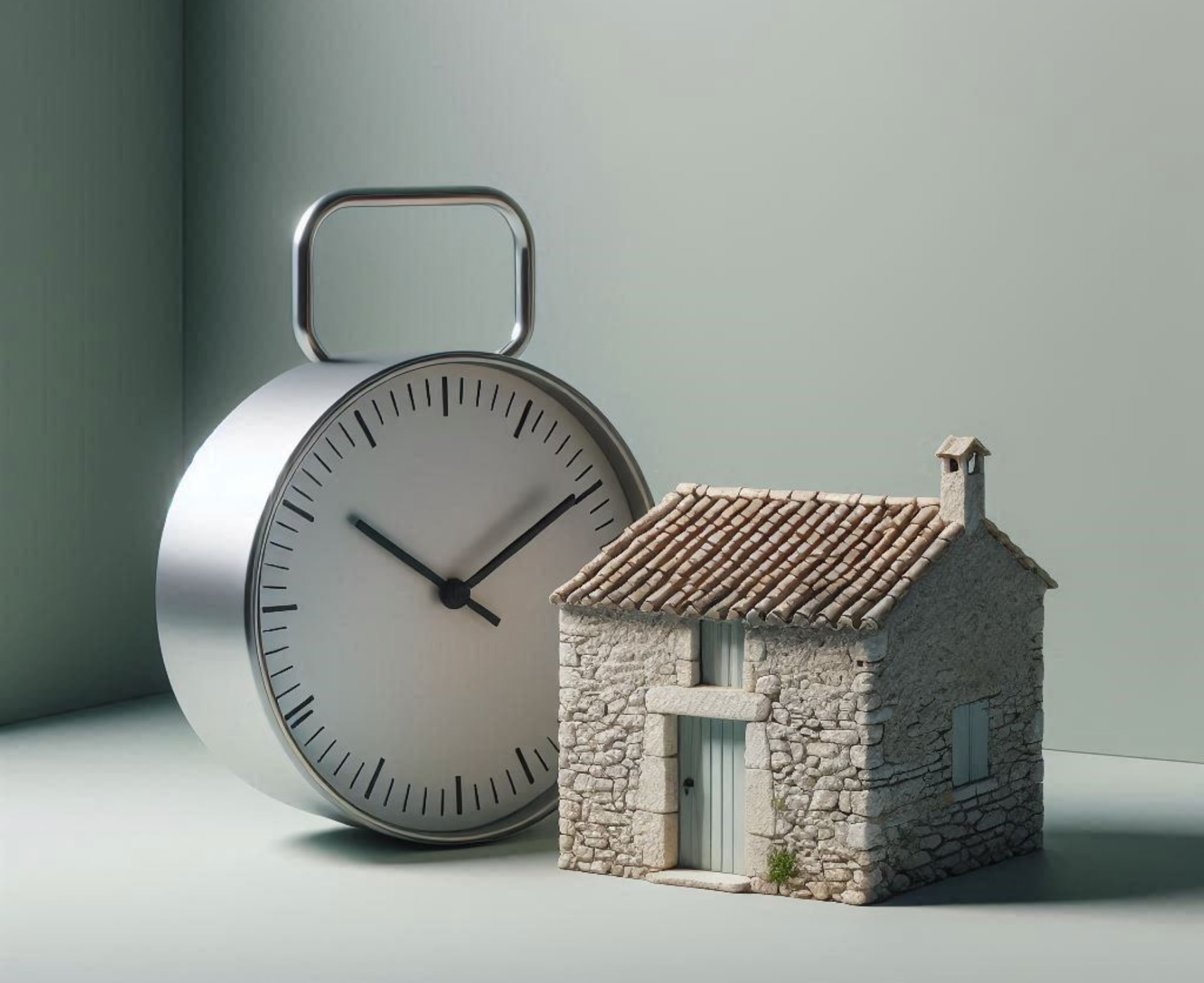 Une horloge à côté d'une maison
